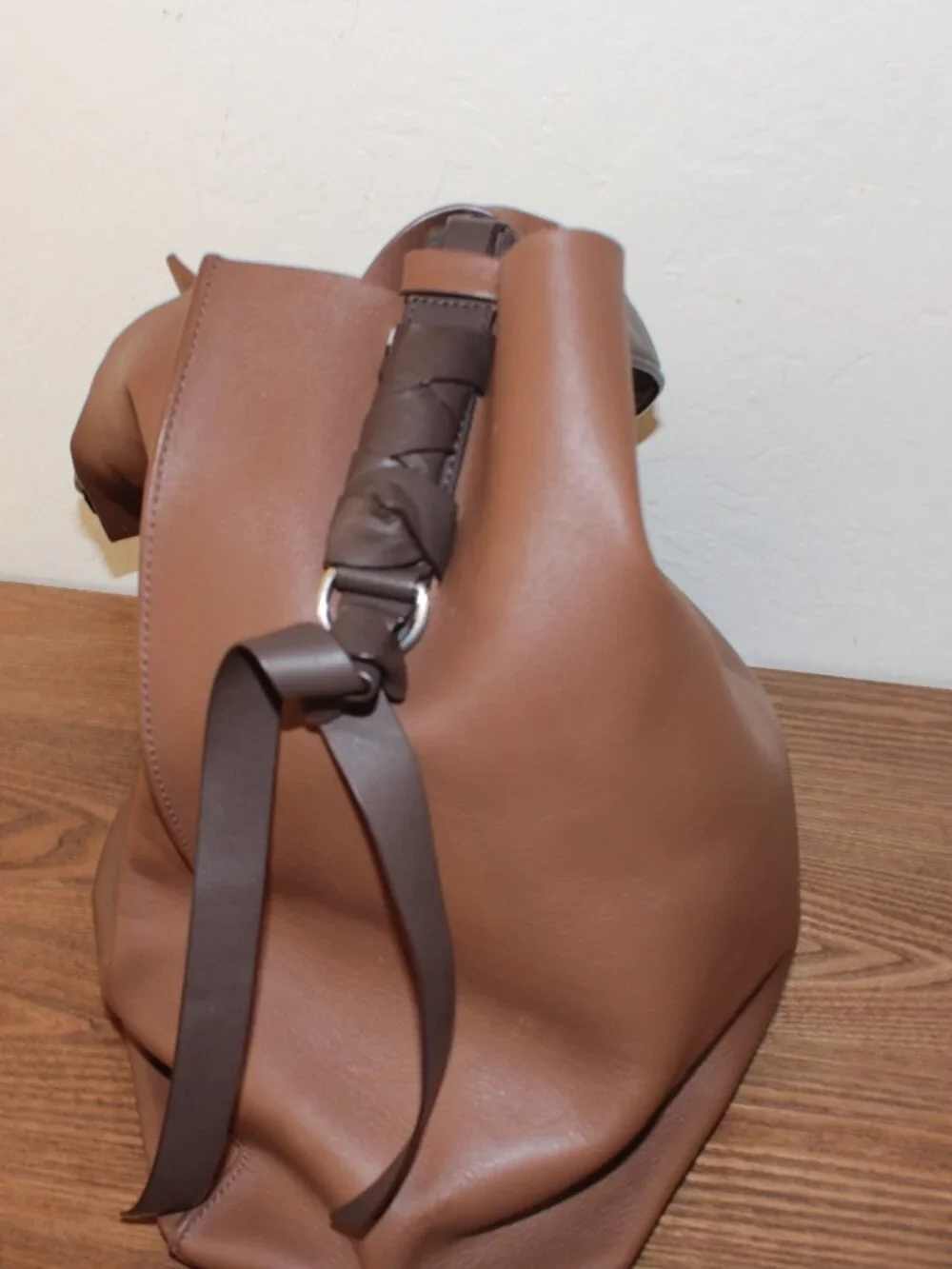 AllSaints Freedom Brown Leather Slouchy Hobo Bag